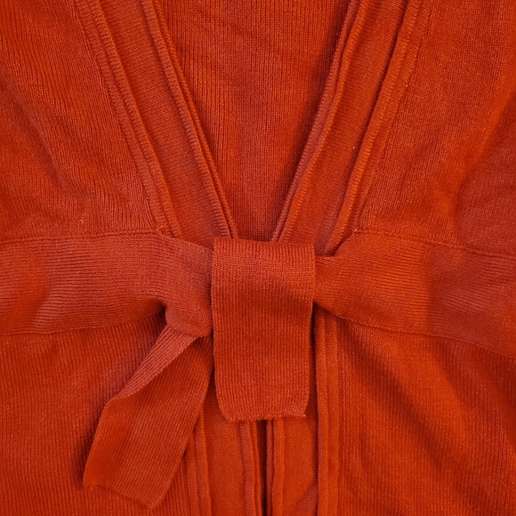 20- Petite Sophisticate Red/Orange cardigan Size XS - Picture 3 of 8